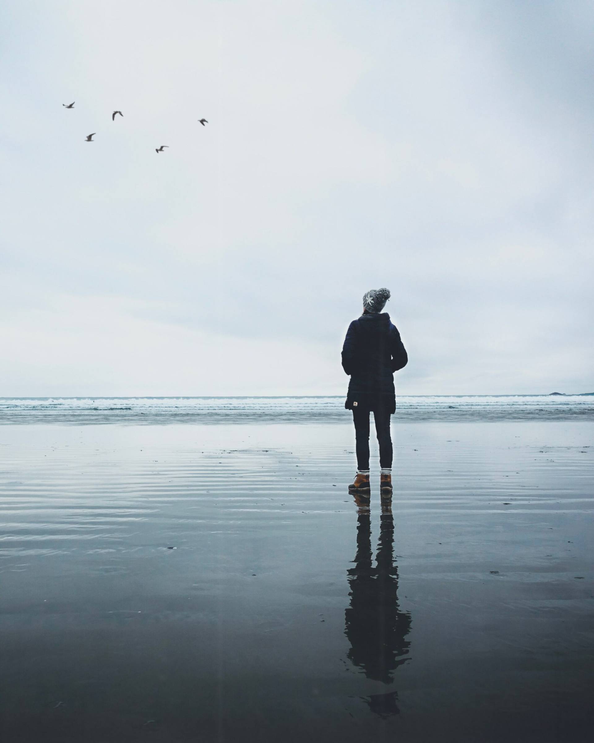Lady on beach scaled