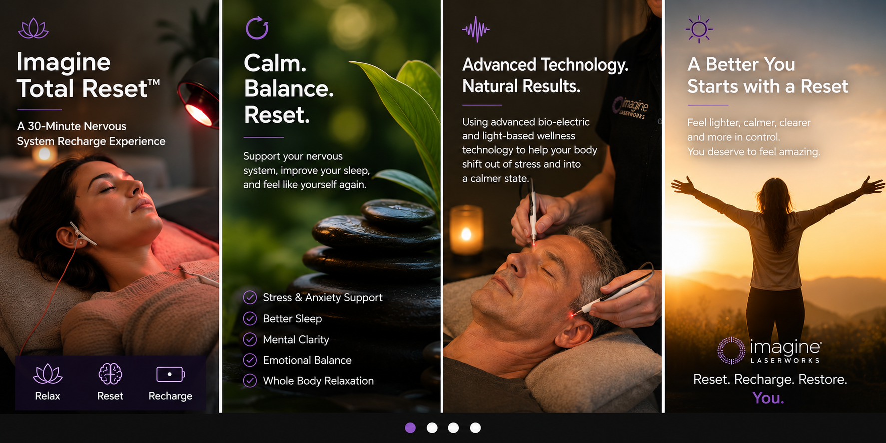 Imagine Total Reset nervous system recharge wellness experience at Imagine Laserworks
